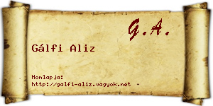 Gálfi Aliz névjegykártya